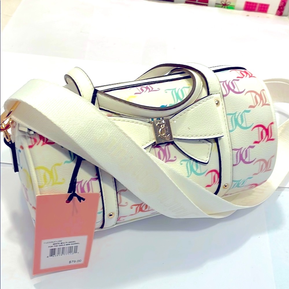 NWT Juicy Couture Multicolor Monogram White Top Handle Crossbody Bags - Picture 6 of 15
